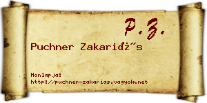 Puchner Zakariás névjegykártya